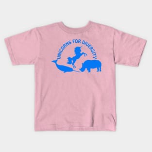 Unicorns for diversity (blue) Kids T-Shirt